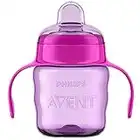 Philips Avent SCF551/03 - Vaso con boquilla de silicona para niña, válvula antigoteo, sin BPA, para bebe de 6 meses, 200 ml, color rosa