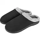 Puricon Men's Slippers, Soft Cozy Comfortable Memory Foam Non-Slip Autumn Winter Indoor Slippers Breathable House Shoes for Men -Black