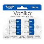 Voniko CR123A Lithium Batteries (6-Pack) – Photo Lithium Battery –3 Volt 123 Battery Lithium 10 Years Shelf Life – UL&RoHS Certified for Security and Medical Equipment