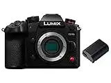 Panasonic LUMIX GH6 con batería Adicional, cámara sin Espejo de 25.2 MP con 5.7K 60 fps/4K 120 fps, grabación de Video ilimitada C4K/4K 4:2:2 de 10 bits, estabilización de Imagen Dual de 7.5 Paradas