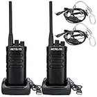 Retevis RB85 Walkie Talkie with Headset, Portable Handheld Walkie Talkie, AI Noise Canceling, Professional Long Range Two Way Radio for Club, School, Emergency, Rescue (Black, 2Pcs)