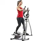 Sunny Health & Fitness Legacy Stepping Elliptical Machine, Total Body Cross Trainer with Hyper-Quiet Magnetic Belt Drive, Low Impact Exercise Equipment, Optional Bluetooth with Exclusive SunnyFit App