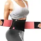 WOSTOO Mujer Cintura Entrenador, Fajas Reductoras Adelgazantes Mujer Fajas Reductoras Adelgazantes Faja Cinturón Lumbar Abdomen Adjustable para Deporte Fitness - Rosa