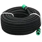 Yaheetech Tuyau d'Arrosage Extensible de Jardin 50M Tuyau Micro-poreux Flexible Irrigation Goutte à Goutte Diamètre Intérieur 1.2cm Tuyau d'Infiltration PE Noir