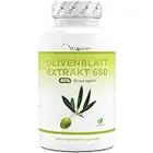 Olivenblatt Extrakt - 180 Kapseln mit je 650 mg - Olivenblattextrakt mit 40% Oleuropein = 260 mg - Laborgeprüft (Wirkstoffgehalt & Reinheit) - Hochdosiert - Vegan - Premium Qualität