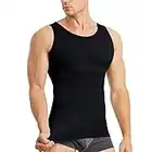 MOLUTAN Mens Compression Shirt Slimming Body Shaper Vest Sleeveless Waist Traner Workout Tank Top Tummy Control Shapewear (Black, X-Small-Small)