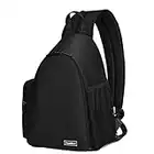 Cwatcun Sac à dos pour appareil photo,Sac à bandoulière pour appareil photo,étanche DSLR Sac pour appareil photo Compatible avec Sony Canon Nikon appareil photo et objectif Trépied Accessoires (Noir)