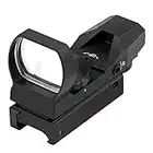 Feyachi RS-29 Reflex Sight, Red & Green Illuminated 4 Reticles Red Dot Sight with 20mm Picatinny Rail, 1x22x33mm,Black