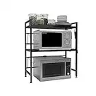 DAWNYIELD Scaffale allungabile per forno a microonde a 3 livelli con 3 ganci per appendere supporto per microonde con contenitore per banco da cucina organizer supporto per stampante..