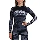 Hardcore Training Night Camo 2.0 Rash Guard Women Kompressionshemd Langarm Dame Fitness Yoga Pilates Workout Exercise Ubung Sport Grundschicht No Gi Gym