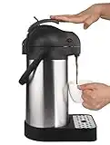 Cresimo 74 Ounce (2.2 Liter) Airpot Thermal Coffee Carafe/Lever Action/Stainless Steel Insulated Thermos / 12 Hour Heat Retention / 24 Hour Cold Retention (Airpot with Drip Tray)