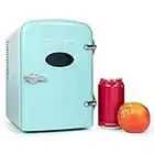 Nostalgia RF6RRAQ Retro 6-Can Personal Cooling and Heating Mini Refrigerator with Carry Handle for Home Office, Car, Boat or Dorm Room-Includes AC/DC Power Cords,,1 cubic feet, Aqua