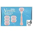 Gillette Venus Comfortglide Rasoio Donna Spa Breeze, 6 Lamette di Ricambio (da 3 Lame) e 1 Manico, per una Rasatura Fluida Profonda Duratura, Profumazione The Bianco