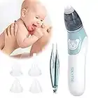 Mouche Bébé Electrique, Aspirateur nasal, Aspirateur nasal pour bébé Lavages nasaux Aspirateurs nasaux Sûr pour bébé Hygiène Aspirateurs Nasaux électrique pour enfants avec 4 buses réutilisables