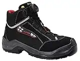 ELTEN Scarpe Antinfortunistiche Sander Boa ESD S3, Donna e Uomo, Tessuto, Puntale in Alluminio (più Leggero del Puntale in Acciaio), Leggere, Sportive, Nero/Rosso, Misura: 41