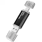 Chiavetta USB C 128GB, Pen Drive 128GB Type C Flash Drive 2 in 1 OTG Pennetta USB 2.0 Memoria Stick per Smartphone, Laptop, PC, Tablet (Nero)