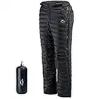 Naturehike Winter Thick Down Trousers Snow Skiing Thermal Heat Hot Outdoor Windproof Down Pants Black