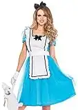 Leg Avenue Unisex Classic Alice in Wonderland Adult Sized Costumes, Blue/White, Small US