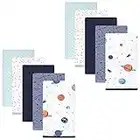 Hudson Baby Unisex Baby Quilted Burp Cloths, Space, One Size