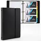 MaxGear Business Card Organizer, Business Card Holder Book Credit Card Binder File Sleeve Storage, Portable Business Card Holders Name Cards Holder Men & Women, 5 Color Index Tabs, Capacity: 180 Cards