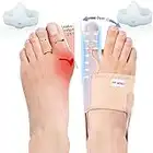Fit Geno Bunion Corrector for Women & Men Big Toe: Upgraded Orthopedic Bunyon Splint w/Brace - Comfortable Foot Straightener for Day/Night Hallux Valgus Pain Relief 2 Pcs