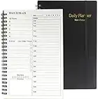 Daily Planner Undated, To Undated Daily Planner, Hourly Planner 152 Pages, To Do List Notebook, Time Management Manual and Planner with Flexible Cover, Elastic Closure, Inner Pocket, 5.6"x8.3" Black