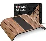 SIABELLE® Sofa Armlehnen-Tablett, Flexibler Couch-Armlehnen-Tisch, Klappbarer Becherhalter für Armlehnen, Tragbarer Couch-Tisch für Getränke, Snacks, Telefon, TV-Fernbedienung - (44 x 30 cm)