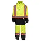 Holmes WorkWear Men's HI-VIS Safety Rain Suit (Yellow, Yellow, X-Large