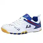 XFQ Chaussures De Badminton Hommes, Tennis De Table Légère Unisexe Chaussures Sneakers Casual pour La Compétition D'entraînement Intérieur,Blanc,43EU