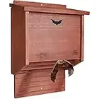 Solution4Patio Handcrafted Wooden Bat House, Large Bat Supplies with 3 Chamber, Outdoor Bat Box Shelter, Easy for Bats to Land and Roost, Weather Resistant, Easy to Install, 11.8" x 15.7" x 5.9"