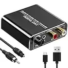 DAC Converter 192KHz, Digital SPDIF Toslink to Analog Stereo Audio Converter, R/L Converter Adapter with Volume Control, with Optical RCA Coaxial Cable, for PS3 PS4 Xbox TV DVD Blu-ray