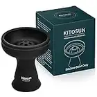 Silicone Hookah Bowl - Kitosun Silicone Phunnel Bowl with 7 Holes - Shisha Bowl Black Color - Right Replacement for Clay&Ceramic Bowls 3.5" Tall