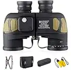 BNISE 10x50 Marine Binoculars for Adults, Waterproof Fogproof BAK4 Prism FMC Lens Binoculars with Illuminated Compass and Range Finder for Bird Watching, Hunting, Navigation, Boating, Fishing