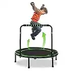 Trampoline for Kids Jumping Fitness Mini Trampoline with Adjustable Handle Foldable Trampoline for Indoor Outdoor (Whirlwind)