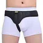 Tenbon Ceinture herniaire pour homme et femme Ceinture herniaire réglable flexible Soutien herniaire Soulagement de la douleur avec coussinets de compression amovibles Hernie (Black, L)