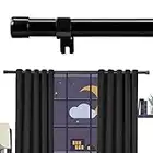 Extra Long Curtain Rods for Windows 28 to 144 inch, 1" Heavy Duty Drapery Rods with Adjustable Brackets, Bedroom Easy Instal Simple Blackout Outdoor Black Curtain Rods for Patio