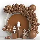 Brown Balloons Garland Arch Kit 105Pcs Different Sizes 18In 10In 5In Latex Pastel Coffee Khaki Matte Balloons Decorations for Baby Shower Teddy Bear Safari Jungle Themed Wild One 1st Birthday Wedding Bride Anniversary Boho Party Supplies for Boy Girl Adults