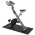 SONGMICS Heimtrainer, Fahrradtrainer, Fitnessbike, zusammenklappbares Fitnessfahrrad, 8 magnetische Widerstandseinstellungen, Pulsmessung, Handyhalterung, bis 100 kg belastbar, schwarz SXB11BK