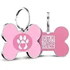 DISONTAG Placas para Perros QR Etiqueta de identificación Personalizadas Online - Pet Pass Quick Show Vacunas para Mascotas y Protección de la Privacidad (28*42mm)