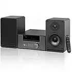 Kompaktanlage Stereoanlage mit CD-Player (30W RMS Mikro-HiFi-Anlage mit Bluetooth, UKW-Radio, USB, AUX-IN, 2-Wege Klarer Ton)