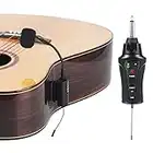 AT-5 Micrófono de guitarra inalámbrico UHF Mic Instrumento Condensador Pick Up Receptor y sistema transmisor para guitarra clásica y acústica