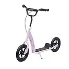 HOMCOM Teen Push Scooter Kids Children Stunt Scooter Bike Bicycle Ride On 12" EVA Tyres (Pink)