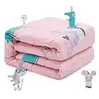 Sivio Coperta ponderata per bambini adolescenti (3,2 kg, 105 x 150 cm), coperta pesante in 100% cotone naturale con perline di vetro sicure, riduce l'ansia, l'insonnia, il topo rosa