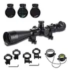 FOCUHUNTER Ottica Optics Scope 3.5-10X50mm Telemetro Rapido Rosso Illuminato Reticolo Mirino con 20mm/11mm Mount Rings