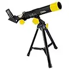 NATIONAL GEOGRAPHIC Telescopio da tavolo 40/400 per bambini con montaggio AZ, 2 oculari, bussola integrata e supporto per smartphone, nero, 9140400