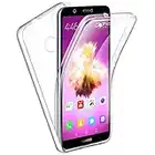 TBOC Hülle für Huawei P Smart (5.65") - Cover [Transparent] Komplett [Silikon TPU] Full Body [360 Grad] Schutzhülle Vorder und Hinten Seite Ultra Dünn Handy Tasche Anti Fingerabdruck und Kratzer