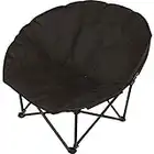 Eurotrade W Ltd Deluxe Portable Black Padded Cushion Folding Outdoor Camping Travel Festival Beach Garden Fishing Moon Chair Foldable Seat