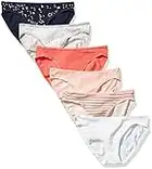 Amazon Essentials Women's Cotton Bikini Brief Underwear (Available in Plus Size), Pack of 6, Stars and Dots, 14