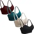 GXXGE 4Pack Nursing Bra for Breastfeeding Maternity Bras Push Up Silk Seamless Pregnancy Bralette Underwear Black Beige Rosered Blue Large