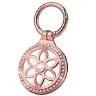 Airtag Holder,All-Metal Badge Inlaid Rhinestone Airtag Keychain for Apple Air tag,Diamonds Shine air tag.Holder Keychain,airtags case with Key Ring for Wallet,Bag,Key,Kids, cat,Dog (Rose Gold)